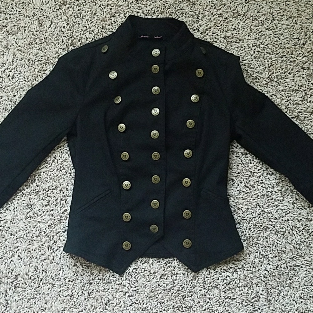 Betsey Johnson Black Military Jacket, size 0